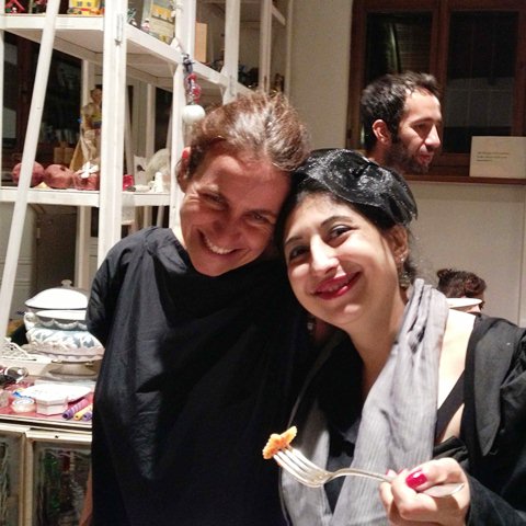 Gentucca Bini, me and the farfalle at her house